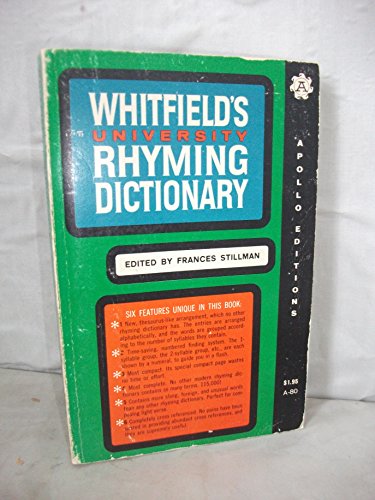 Imagen de archivo de Whitfield's University Rhyming Dictionary : English Language Rime a la venta por Better World Books