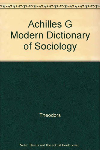 Imagen de archivo de Modern Dictionary of Sociology: The Concepts and Terminology of Sociology and Related Disciplines a la venta por Table of Contents