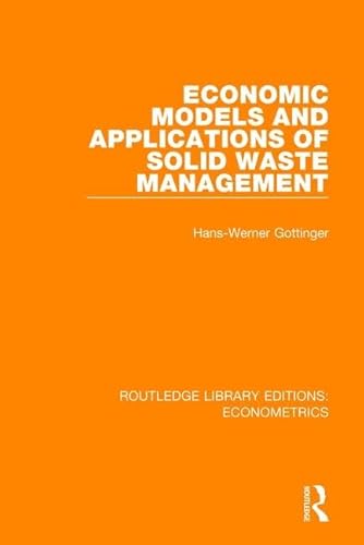 Beispielbild fr Economic Models and Applications of Solid Waste Management zum Verkauf von Buchpark