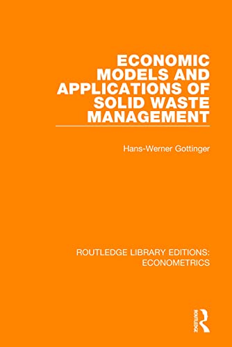 Stock image for Economic Models and Applications of Solid Waste Management for sale by Blackwell's