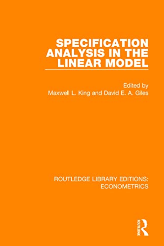 Stock image for Specification Analysis in the Linear Model (Routledge Library Editions: Econometrics) for sale by Chiron Media
