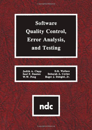 Beispielbild fr Software Quality Control, Error, Analysis zum Verkauf von THE SAINT BOOKSTORE
