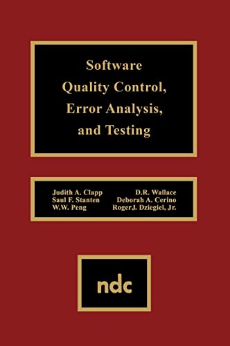 Stock image for Software Quality Control, Error, Analysis for sale by THE SAINT BOOKSTORE