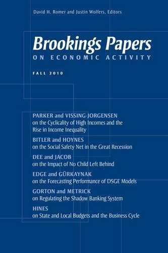 Imagen de archivo de Brookings Papers on Economic Activity: Fall 2010 a la venta por Midtown Scholar Bookstore