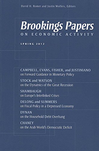 Imagen de archivo de Brookings Panel on Economic Activity, 93rd Conference, Spring 2012 a la venta por Tiber Books