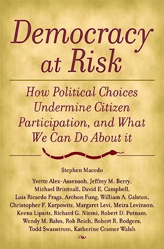 Beispielbild fr Democracy at Risk : How Political Choices Undermine Citizen Participation, and What We Can Do about It zum Verkauf von Better World Books