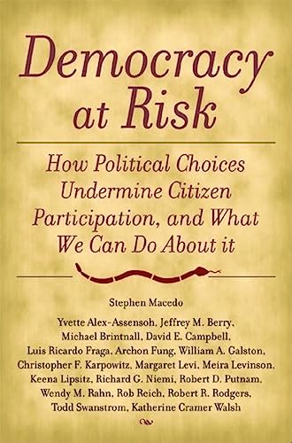 Stock image for Democracy At Risk: How Political Choices Undermine Citizen Participation, And What We Can Do About It for sale by Revaluation Books