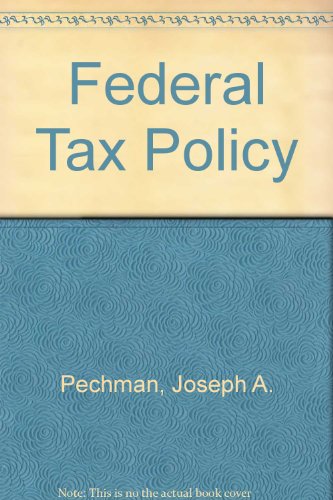 Beispielbild fr Federal Tax Policy (Studies of Government Finance) zum Verkauf von Wonder Book