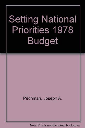 9780815769798: Setting National Priorities 1978 Budget