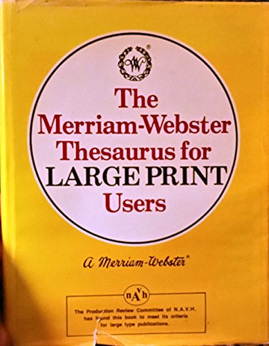 9780816166176: The Merriam-Webster thesaurus for large print users