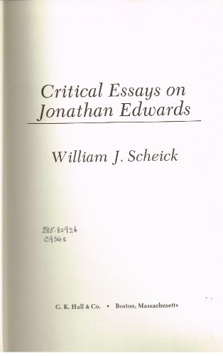 Stock image for Critical Essays on Jonathan Edwards for sale by Better World Books