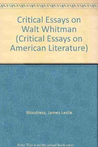 Beispielbild fr Critical Essays on Walt Whitman zum Verkauf von Better World Books