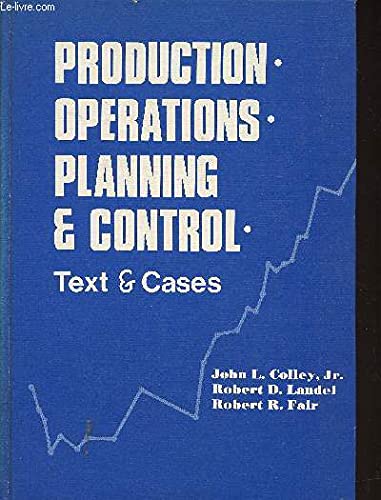 Imagen de archivo de Production, operations, planning & control: Text and cases a la venta por HPB-Red