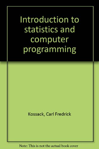 Beispielbild fr Introduction to statistics and computer programming zum Verkauf von Wonder Book