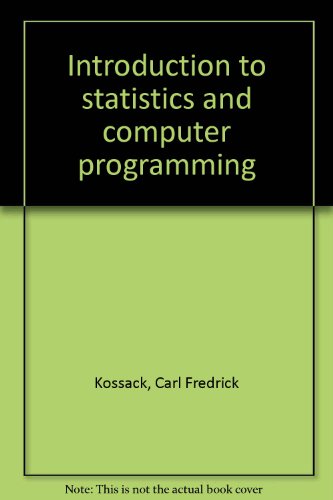 Stock image for Introduction to statistics and computer programming for sale by Wonder Book