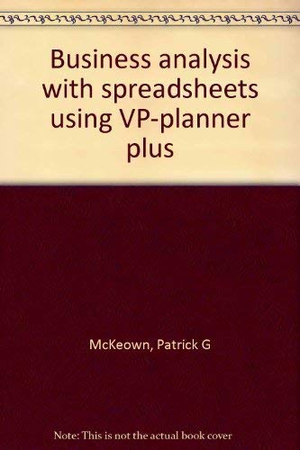 Stock image for Business Analysis with Spreadsheets Using VP Planner Plus for sale by Bingo Used Books