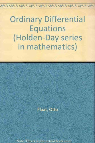 Imagen de archivo de Ordinary differential equations (Holden-Day series in mathematics) a la venta por ThriftBooks-Dallas