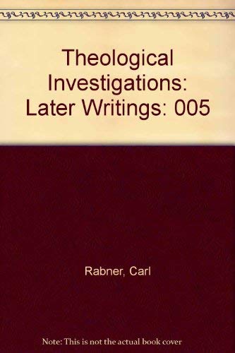 Beispielbild fr Theological Investigations: Volume V, Later Writings zum Verkauf von Windows Booksellers