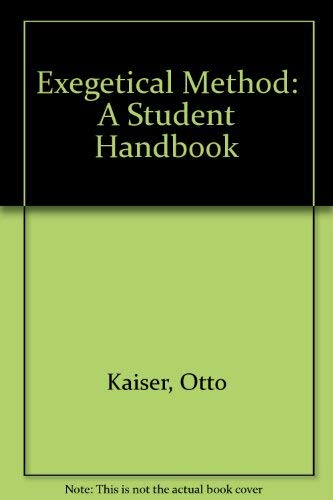 Imagen de archivo de Exegetical Method: A Student Handbook a la venta por Once Upon A Time Books