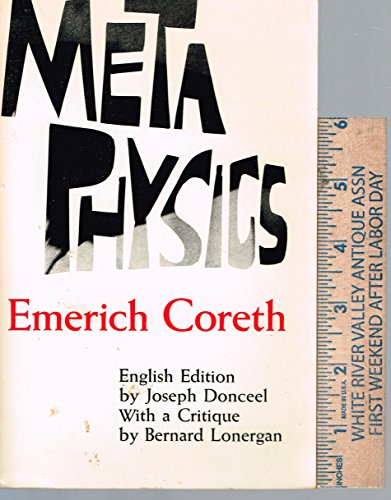 Metaphysics (A continuum book) (9780816425709) by Coreth, Emerich