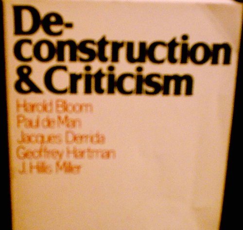 Imagen de archivo de Deconstruction and Criticism a la venta por BooksRun