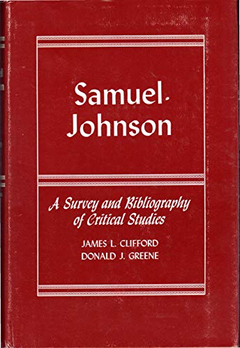 Stock image for Samuel Johnson : A Survey and Bibliography of Critical Studies for sale by Better World Books