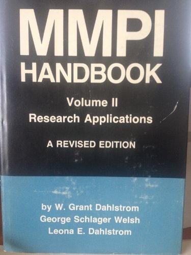 Stock image for An MMPI Handbook: Research Applications. Volume I. Clinical Interpretation. Volume II. Revised Editions (2 VOLS.) for sale by Sheila B. Amdur