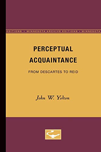 9780816611638: Perceptual Acquaintance: From Descartes to Reid