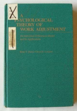 9780816613168: Psychological Theory of Work Adjustment. An Individual-Differences Model and Its Applications