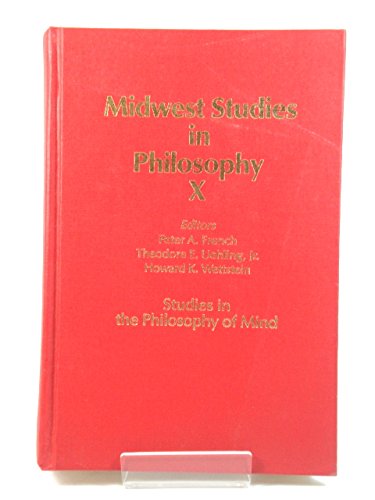 Imagen de archivo de Studies in the Philosophy of Mind: 10 (Midwest Studies in Philosophy) a la venta por Cambridge Rare Books