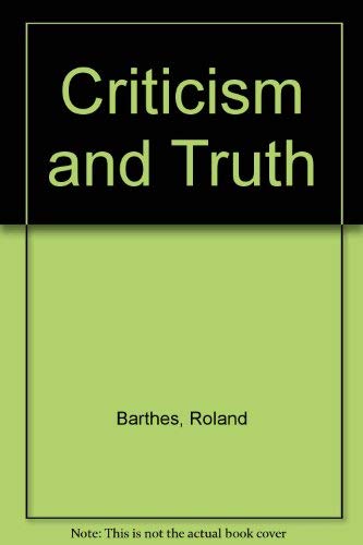 9780816616084: Criticism and Truth