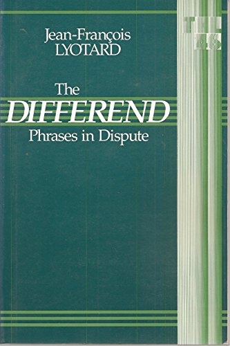 Imagen de archivo de Differend: Phrases in Dispute (Volume 46) (Theory and History of Literature) a la venta por BooksRun