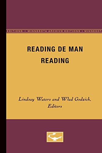 Stock image for Reading De Man Reading (Volume 59) (Theory and History of Literature) for sale by WeSavings LLC