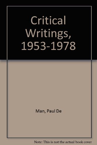9780816616954: Critical Writings, 1953-1978