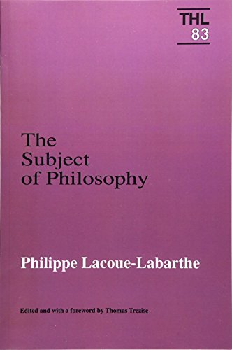 Beispielbild fr The Subject Of Philosophy (Theory and History of Literature, 83) (Volume 83) zum Verkauf von BooksRun