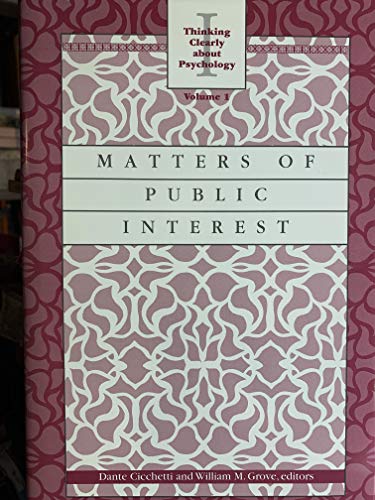 Beispielbild fr Thinking Clearly About Psychology: Matters of Public Interest. zum Verkauf von Orrin Schwab Books