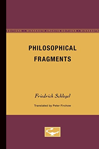 Philosophical Fragments (9780816619016) by Schlegel, Friedrich