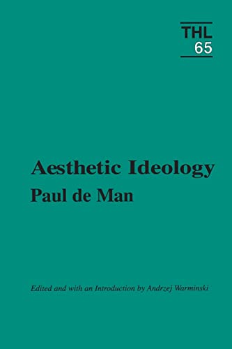 Stock image for Aesthetic Ideology (Theory and History of Literature, Vol. 65) (Volume 65) for sale by HPB-Red