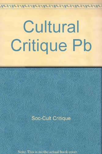 Stock image for Cultural Critique Pb for sale by Phatpocket Limited