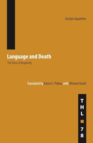 Beispielbild fr Language and Death, the Place of Negativity zum Verkauf von COLLINS BOOKS