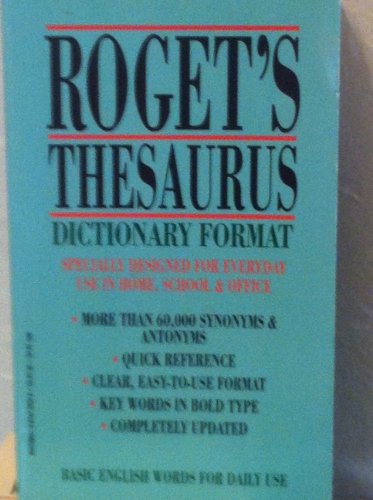 9780816729296: Roget's Thesaurus Dictionary Format by Anonymous (1990-08-02)