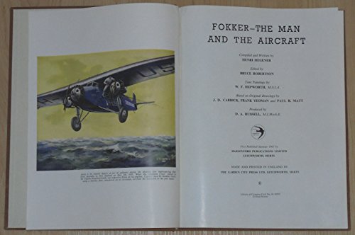 Beispielbild fr Fokker: The Man and the Aircraft zum Verkauf von HPB-Diamond