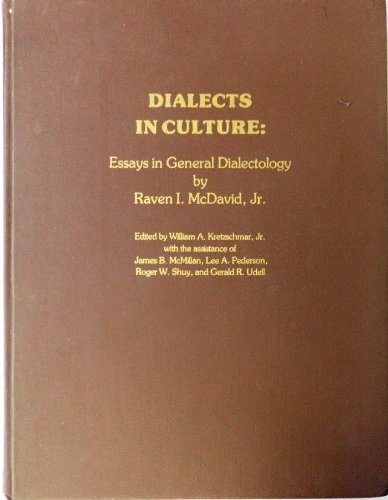 Beispielbild fr Dialects in Culture: Essays in General Dialectology zum Verkauf von Wonder Book