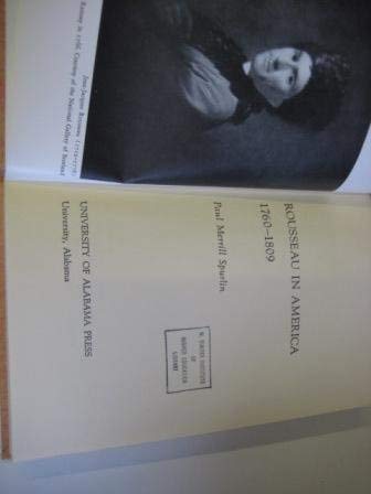 Imagen de archivo de Rousseau in America , Seventeen Sixty to Eighteen Nine a la venta por Better World Books