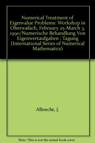 Imagen de archivo de Numerical Treatment of Eigenvalue Problems, Vol. 5 (International Series of Numerical Mathematics) a la venta por Moe's Books