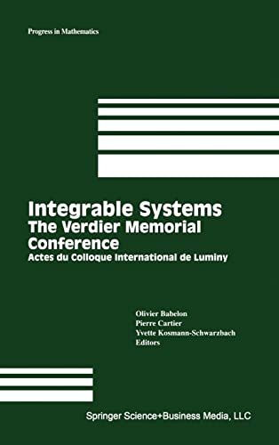 Beispielbild fr The Verdier Memorial Conference on Integrable Systems: Actes du Colloque International de Luminy (1991) (Progress in Mathematics) zum Verkauf von Bulrushed Books