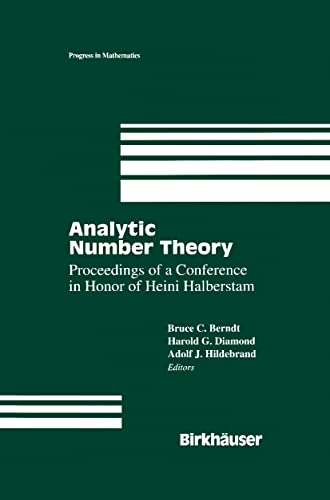 Imagen de archivo de Analytic Number Theory: Proceedings of a Conference in Honor of Heini Halberstam, volume 1 a la venta por La bataille des livres