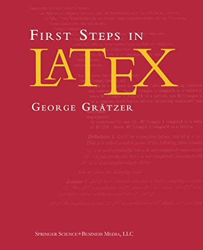 Imagen de archivo de First Steps in LaTeX a la venta por SecondSale
