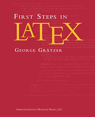 Stock image for First Steps in LaTeX for sale by SecondSale