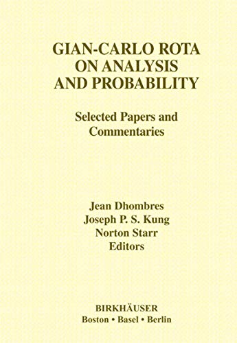 Imagen de archivo de Gian-Carlo Rota on Analysis and Probability: Selected Papers and Commentaries a la venta por Berry Hill Book Shop